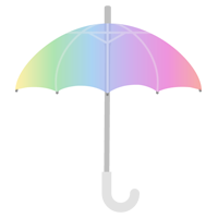 虹色のビニール傘のイラスト1
