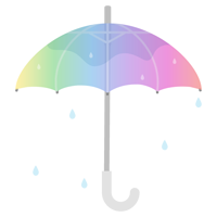 虹色のビニール傘のイラスト2