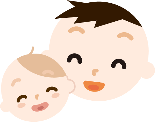 笑顔の男の子と赤ちゃんのイラスト
