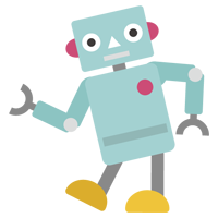 ロボットがロボットダンスをするイラスト