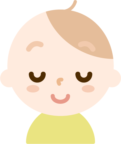 赤ちゃんの顔の表情のイラスト（目を閉じる）2