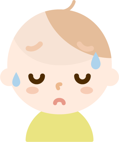 赤ちゃんの顔の表情のイラスト（冷や汗）2