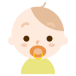 赤ちゃんの顔の表情のイラスト（おしゃぶり）2