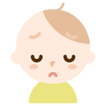赤ちゃんの顔の表情のイラスト（落ち込み）2
