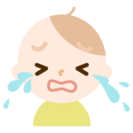 赤ちゃんの顔の表情のイラスト（大泣き）2