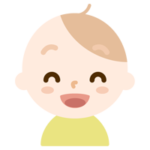 赤ちゃんの顔の表情のイラスト（超笑顔）2
