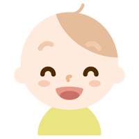 赤ちゃんの顔の表情のイラスト（超笑顔）2