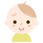 赤ちゃんの顔の表情のイラスト（困り笑い）2