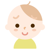 赤ちゃんの顔の表情のイラスト（困り笑い）2