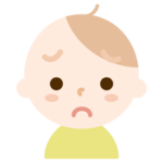 赤ちゃんの顔の表情のイラスト（困り）2