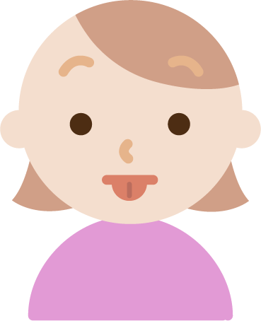 若い女性の顔の表情のイラスト（ベー）2