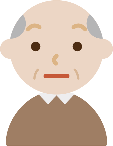 高齢者の男性の顔の表情のイラスト（真顔）2