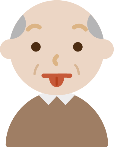 高齢者の男性の顔の表情のイラスト（ベー）2