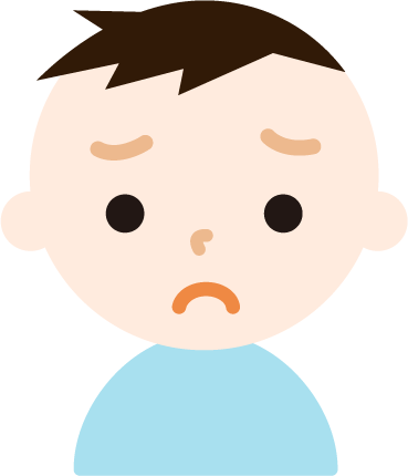 男の子の顔の表情のイラスト（困り）2