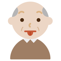 高齢者の男性の顔の表情のイラスト（ベー）2