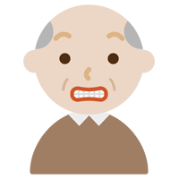 高齢者の男性の顔の表情のイラスト（いー）2