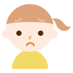 女の子の顔の表情のイラスト（困り）2