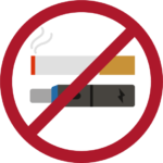 紙のタバコと電子煙草の禁煙アイコンイラスト(カラー)