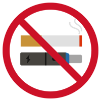 紙のタバコと電子煙草の禁煙アイコンイラスト(カラー)