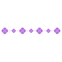 紫色の花のライン装飾のイラスト
