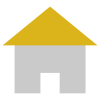 家のアイコンのイラスト（黄色）