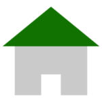 家のアイコンのイラスト（緑）