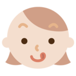 舌をペロっと出した若い女性の表情のイラスト1