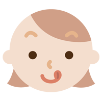 舌をペロっと出した若い女性の表情のイラスト1