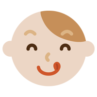 舌をペロっと出した若い男性の表情のイラスト2