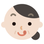 舌をペロっと出した中年の女性の表情のイラスト1