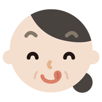 舌をペロっと出した中年の女性の表情のイラスト2