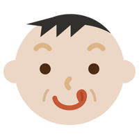 舌をペロっと出した中年の男性の表情のイラスト1