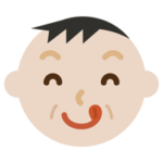 舌をペロっと出した中年の男性の表情のイラスト2