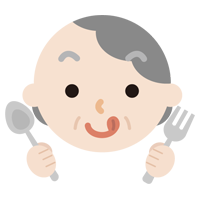 舌をペロっと出した高齢者の女性の表情のイラスト3