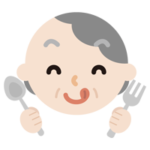 舌をペロっと出した高齢者の女性の表情のイラスト4