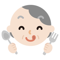舌をペロっと出した高齢者の女性の表情のイラスト4