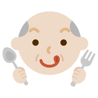 舌をペロっと出した高齢者の男性の表情のイラスト3