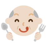 舌をペロっと出した高齢者の男性の表情のイラスト4