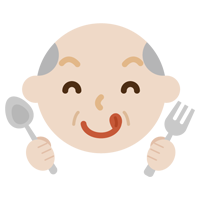 舌をペロっと出した高齢者の男性の表情のイラスト4