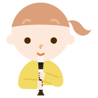 リコーダーを吹く女の子のイラスト1