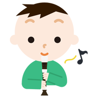 リコーダーを吹く男の子のイラスト2