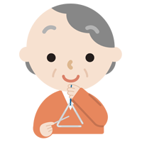 トライアングルを高齢者の女性のイラスト1