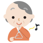 トライアングルを高齢者の女性のイラスト2