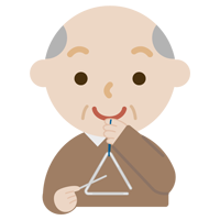 トライアングルを高齢者の男性のイラスト1