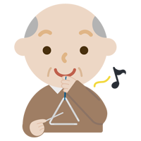トライアングルを高齢者の男性のイラスト2