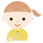 トライアングルを打つ女の子のイラスト1
