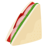 サンドイッチのイラスト（ハム・レタス・トマト）1