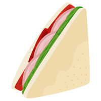 サンドイッチのイラスト（ハム・レタス・トマト）1