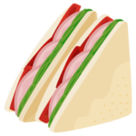 サンドイッチのイラスト（ハム・レタス・トマト）2