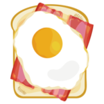 ベーコンエッグトーストのイラスト